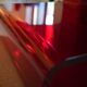 Red Plexiglass Coffee Table from the 1970s, French Design, Aesthetic