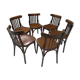 Suite of 6 chairs of Vintage Bistrot 1960s