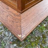 Art Deco dining table in wood and red Formica
