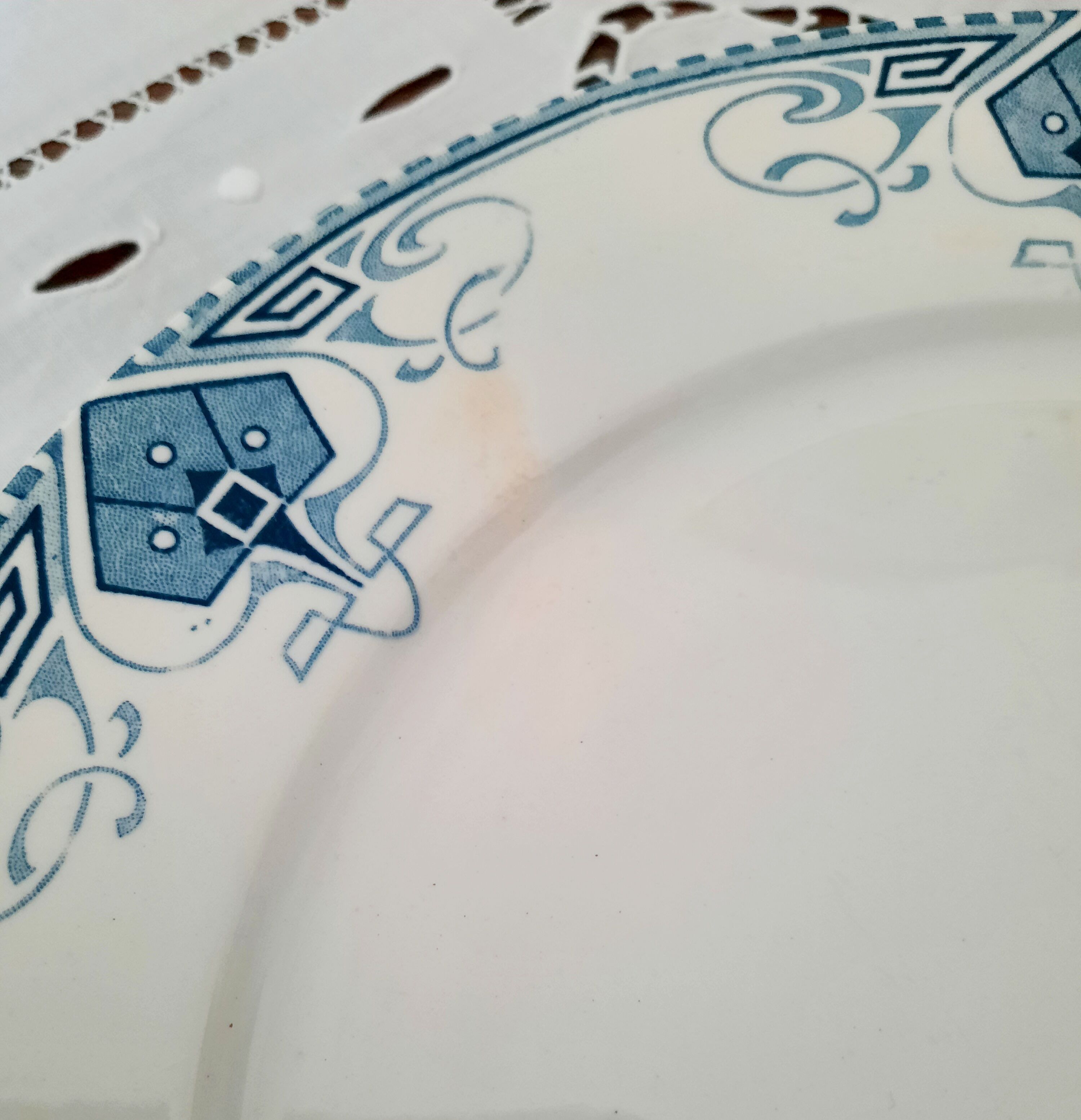 6 old flat plates mismatched iron earth