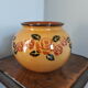 Ceramic vase enamelled yellow mustard ball shape