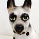 Large black and white ceramic dog (H 46 cm)