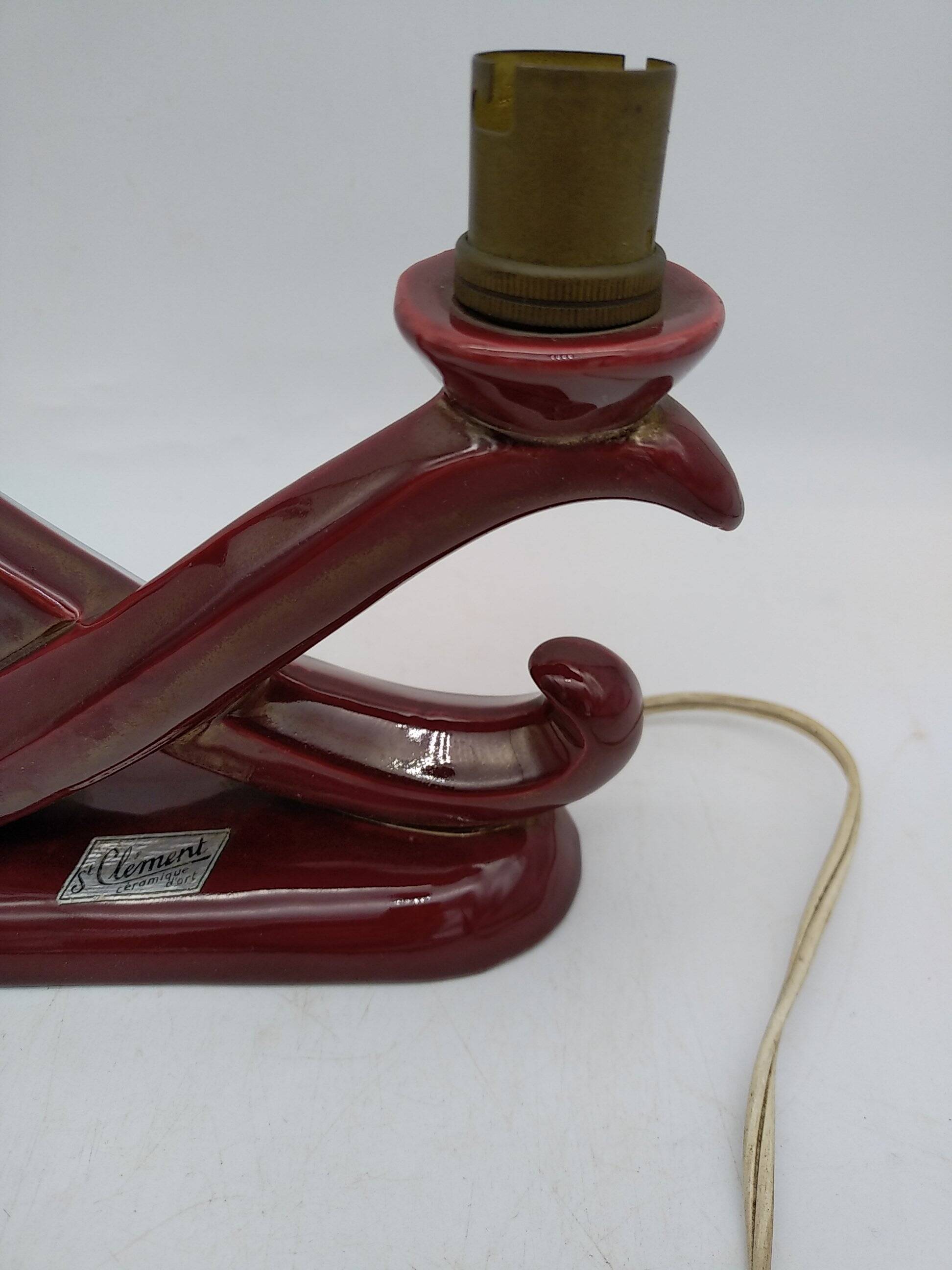 St clément candlestick lamp. bordeaux art deco ceramic