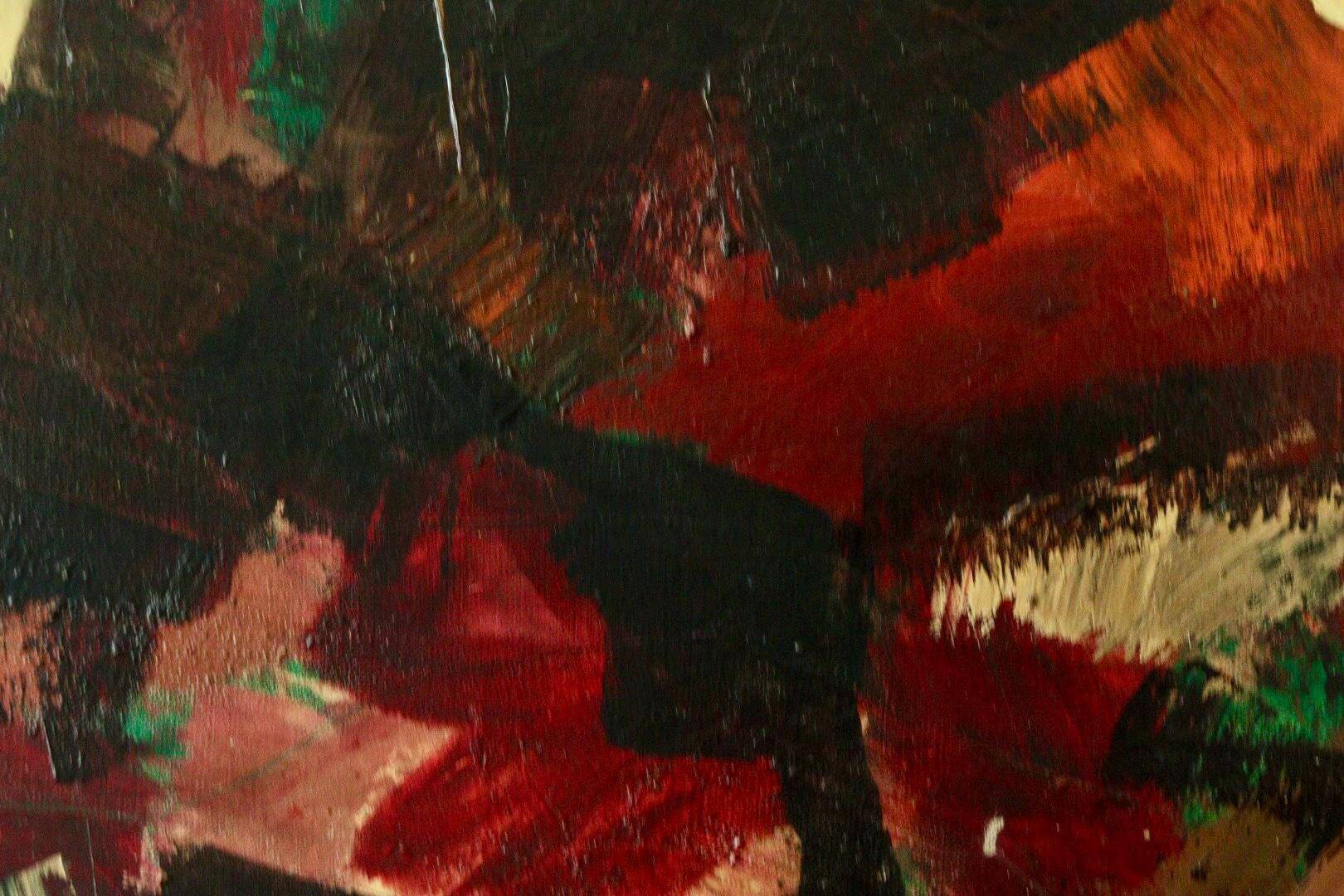 Oil on canvas abstract "Dynamic Composition", mid-20th century.