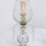 Pair of cut glass table lamps, France, 1950s