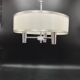 Vintage 3-light chandelier in silver and white plastic