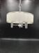 Vintage 3-light chandelier in silver and white plastic