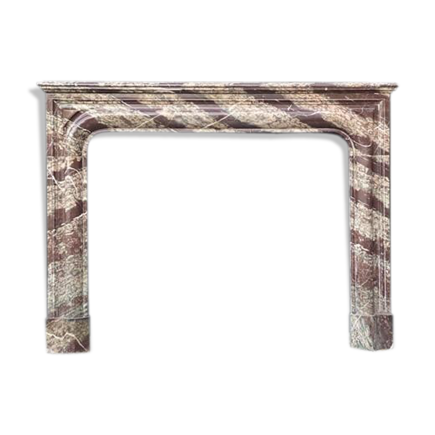 Louis XIV Style Fireplace In Marble Campan Ribbon