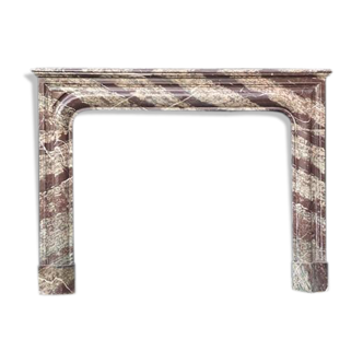 Louis XIV Style Fireplace In Marble Campan Ribbon