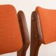 26104 Erik Buch teak and wool chairs, set of 4, Denmark, 1960s