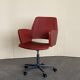 Vintage adjustable office chair – red faux leather, 1960-70s