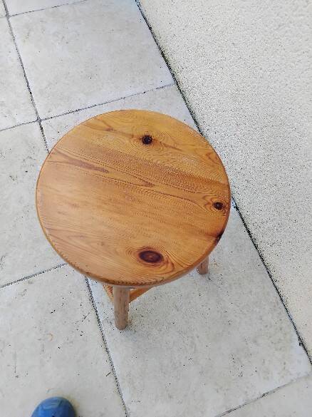 Vintage pine low stool