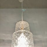 Suspension en verre bullé des années 60/70