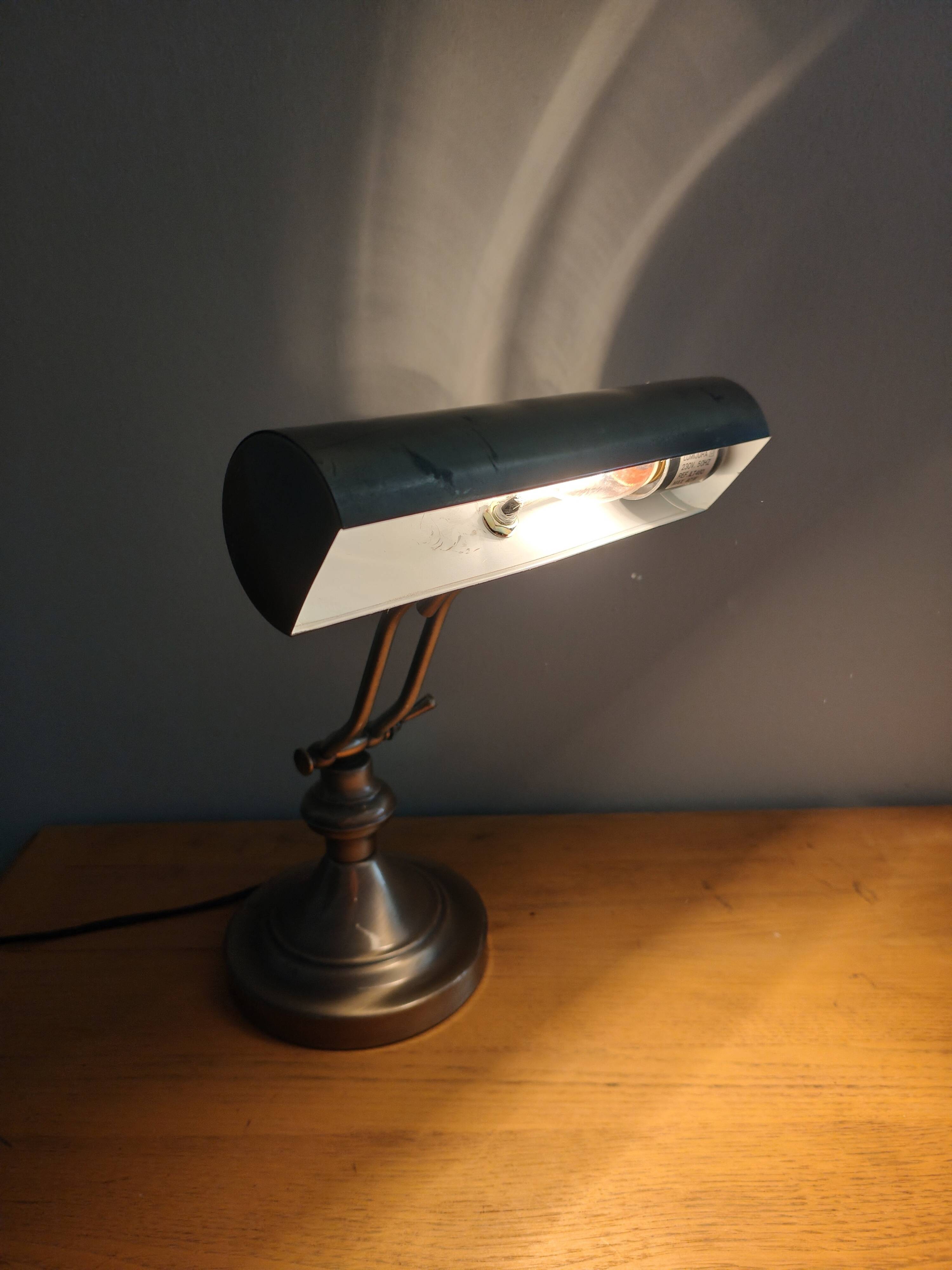 Lampe de bureau ancienne lumijura style banquier