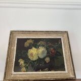 Oil on canvas painting Still Life G. Grandperrin 19th century