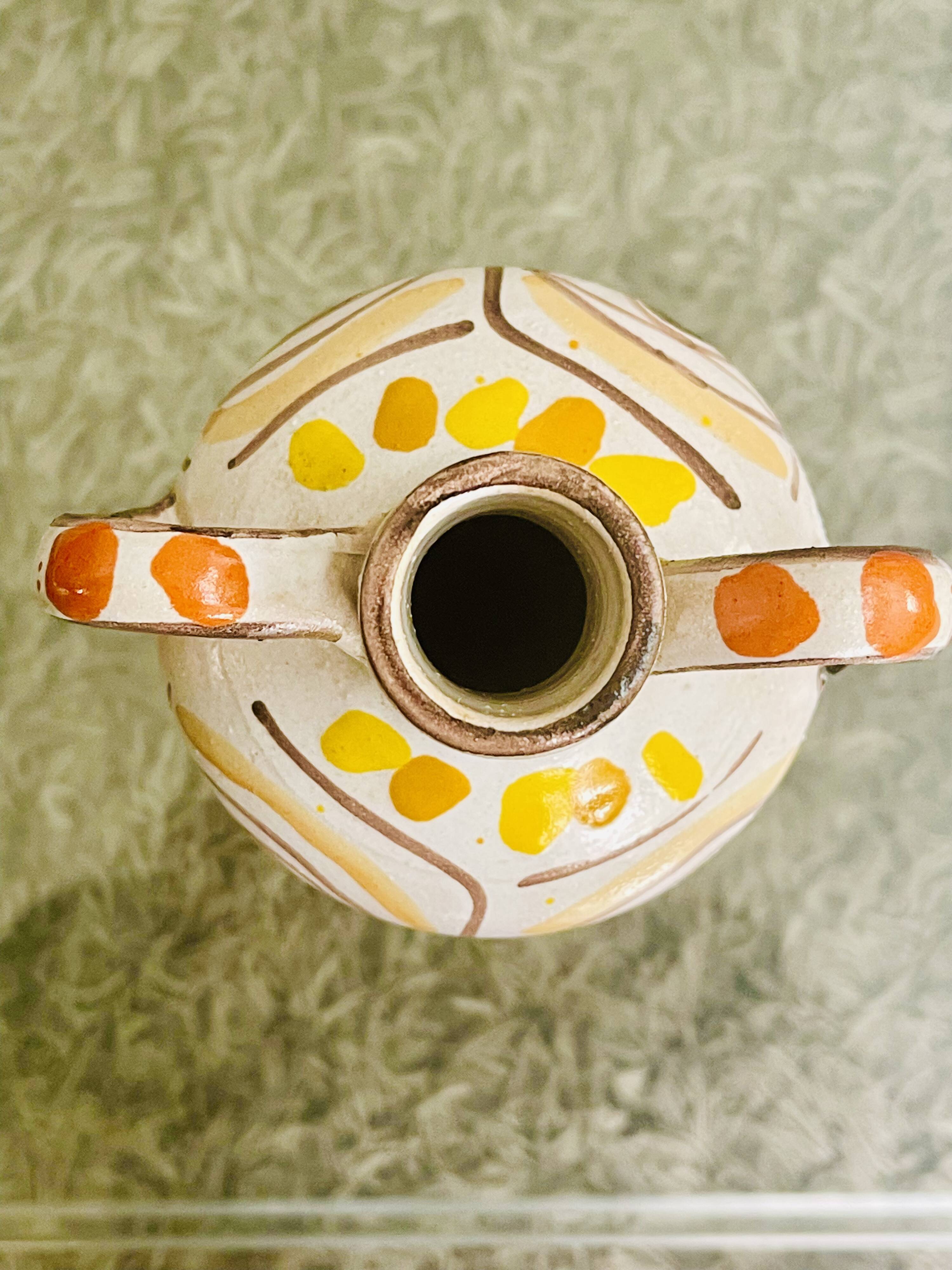 Two-handled earthenware jug by Giovanni DeSimone, 1960s