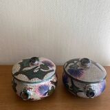 Service en ceramique vallauris 60s decor chardons