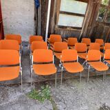 Set of 8 orange Castelli chairs