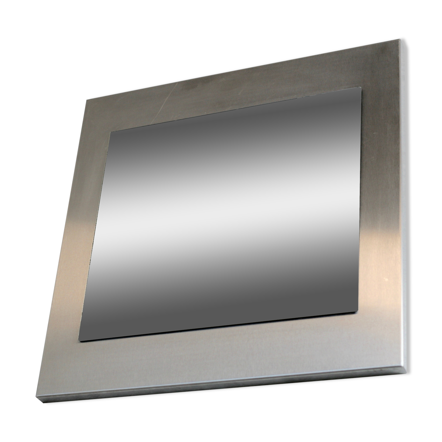 Mirror "space age". Stainless steel. France, circa 1970