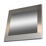 Miroir "space age". Acier inoxydable. France, circa 1970