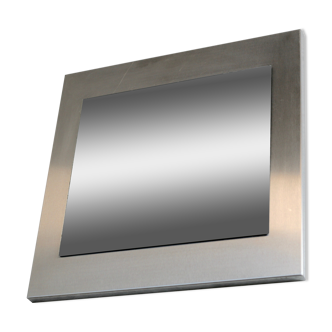 Mirror "space age". Stainless steel. France, circa 1970