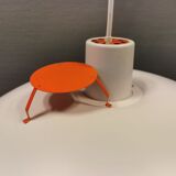 Older ph 4/3 ceiling lamp, in white, with original orange hanging disc.
