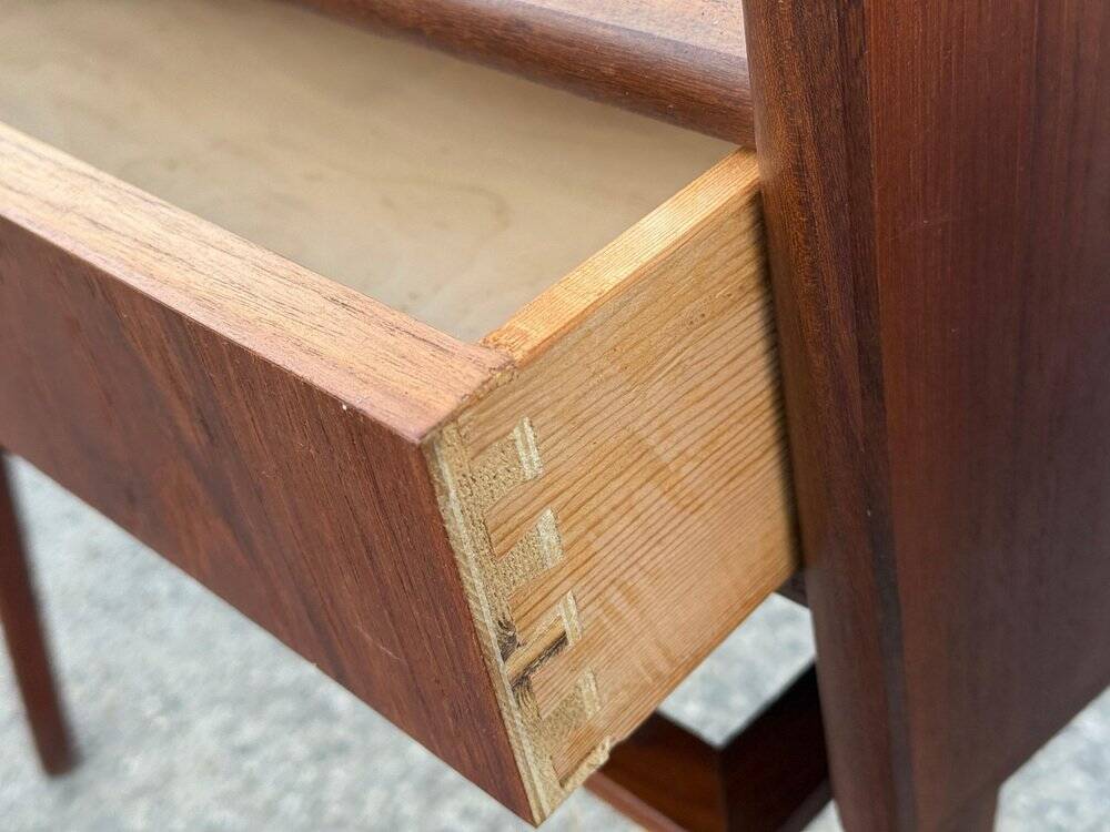 Danish teak bedside tables with rope shelves, 1967, set of 2