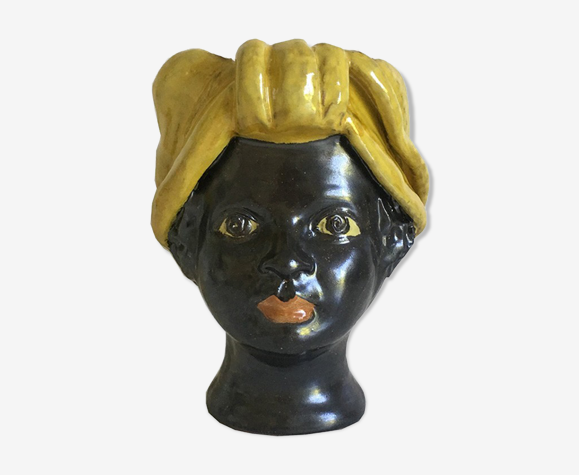 Vase tête mini jaune femme | Selency
