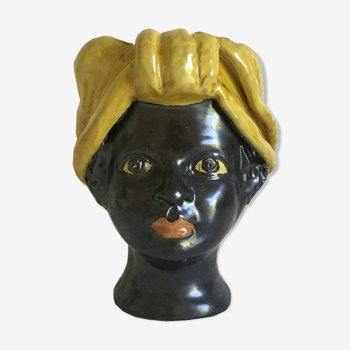 Vase tête mini jaune femme