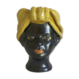 Mini yellow woman head vase