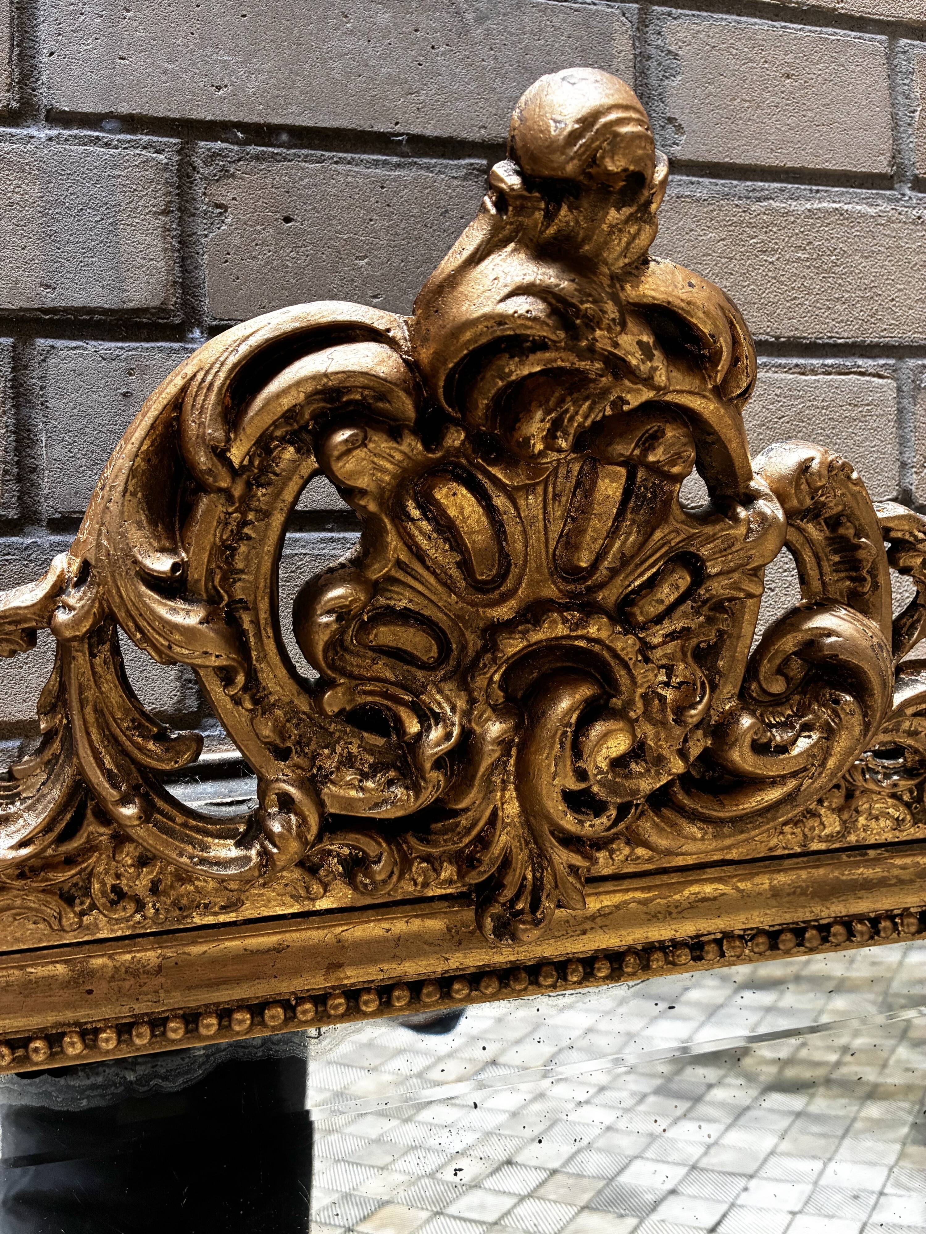 Large antique mirror in Louis XV style