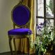 Blue velvet medallion chair