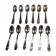 12 silver-plated metal teaspoons with a hallmark of 18.