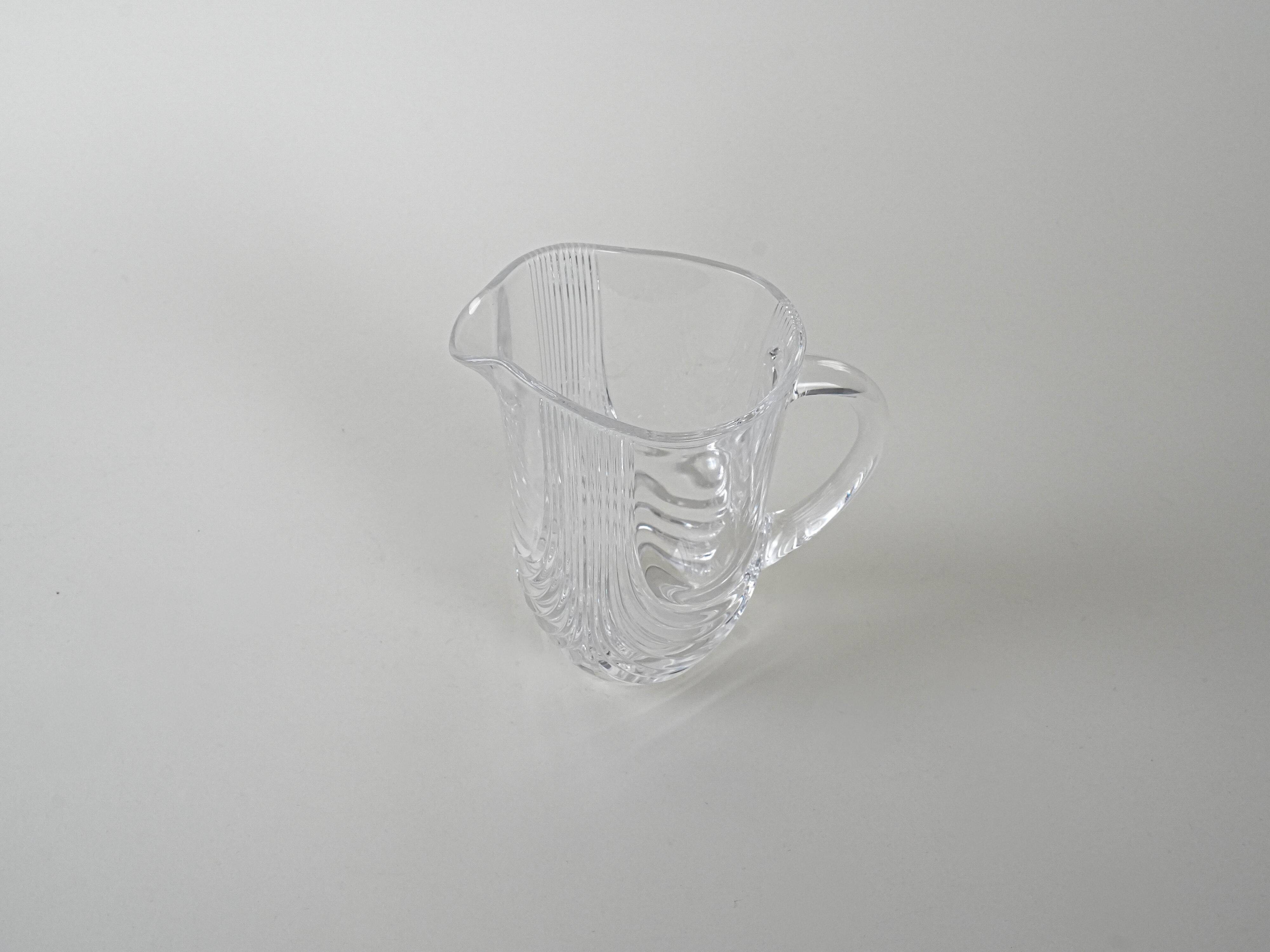 Crystal jug, Italian design, 1970s, made in Italy
