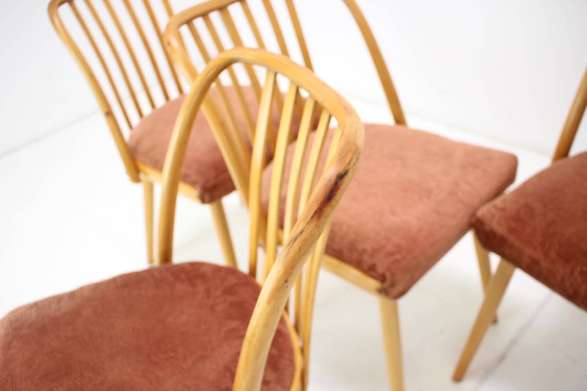 1960s Antonin Suman Beech Dining Chairs, Set of 4