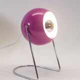 Lampe de table de l’ère spatiale | violet et chrome | Millésime années 70