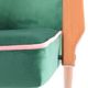 Vintage armchair, fully renovated, 1970s, green bottle velvet, pink edge