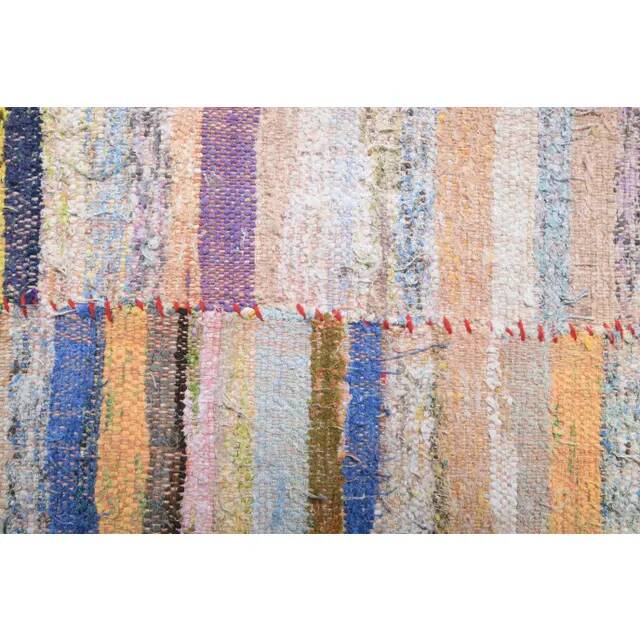 Vintage Turkish hand-knotted wool cotton beige kilim runner rug 85x260