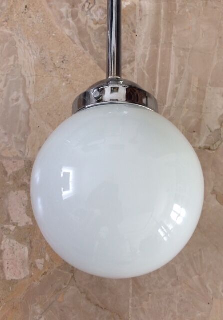 Glass chrome metal glass opalin Art Deco