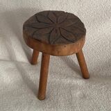 Petit tripode/sellette bois artisanal art brut