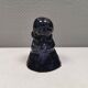 Lady figure in earthenware with shiny blue glaze