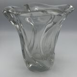 Crystal vase signed daum france free form 4.4 kg