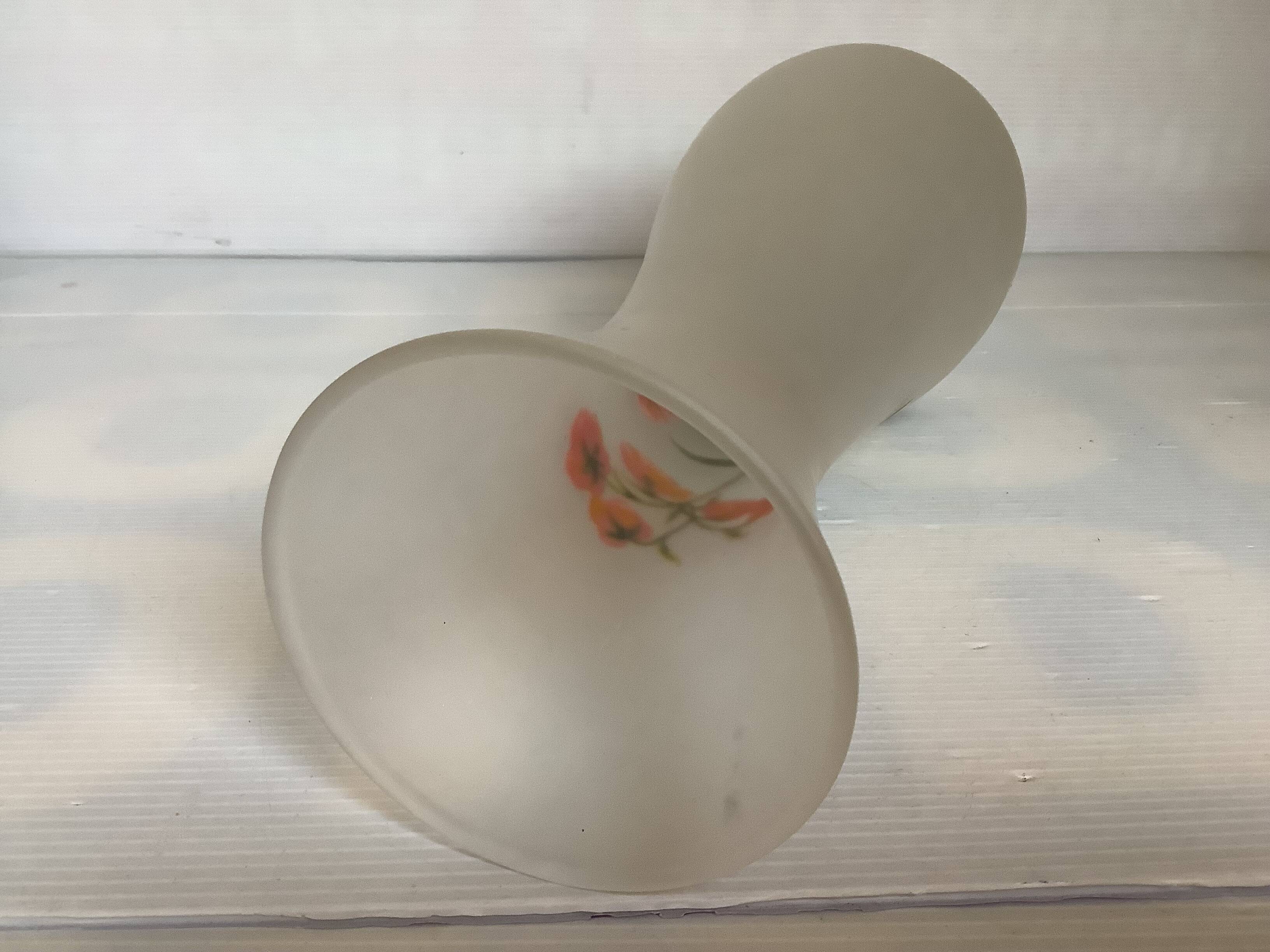 Large frosted glass vase flowers