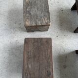 Small stool, side stool in old teak, footrest