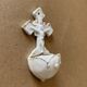Small antique porcelain wall stoup