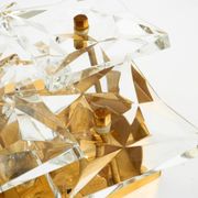 1960s Kinkeldey crystal glass and brass wall lamp in mint condition