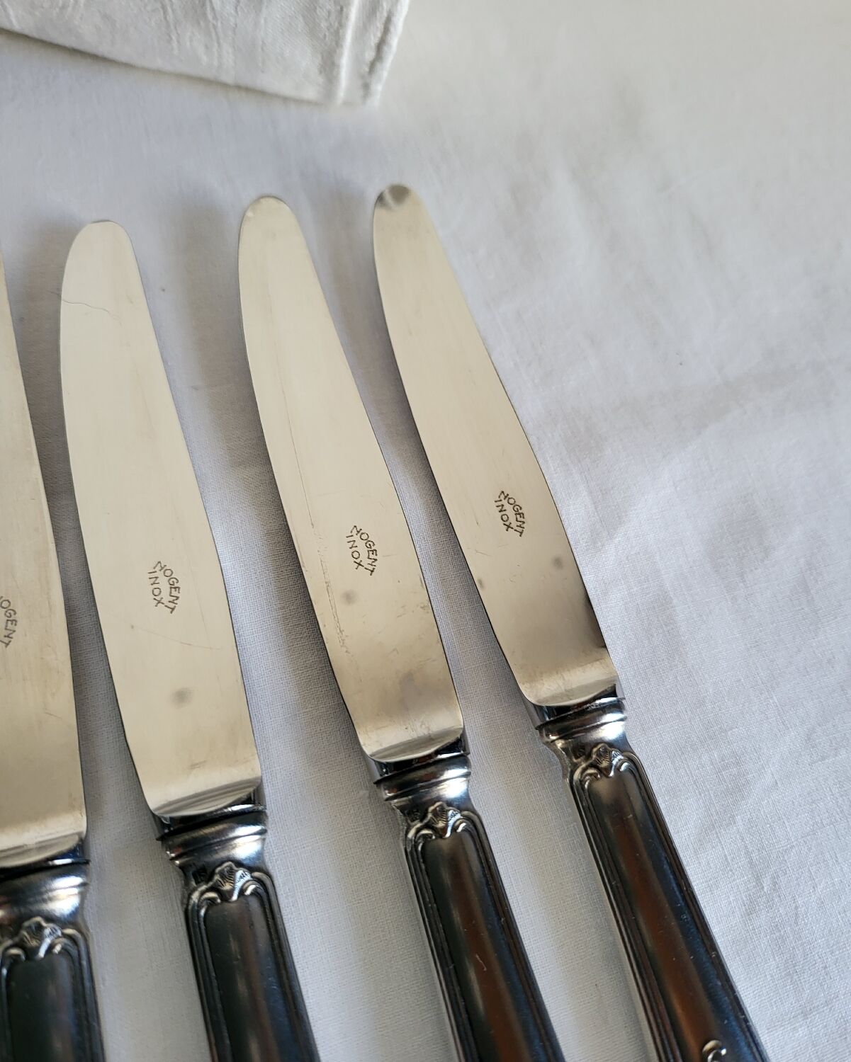 12 Silver-Plated Dessert Knives with Stainless Steel Blades Nogent