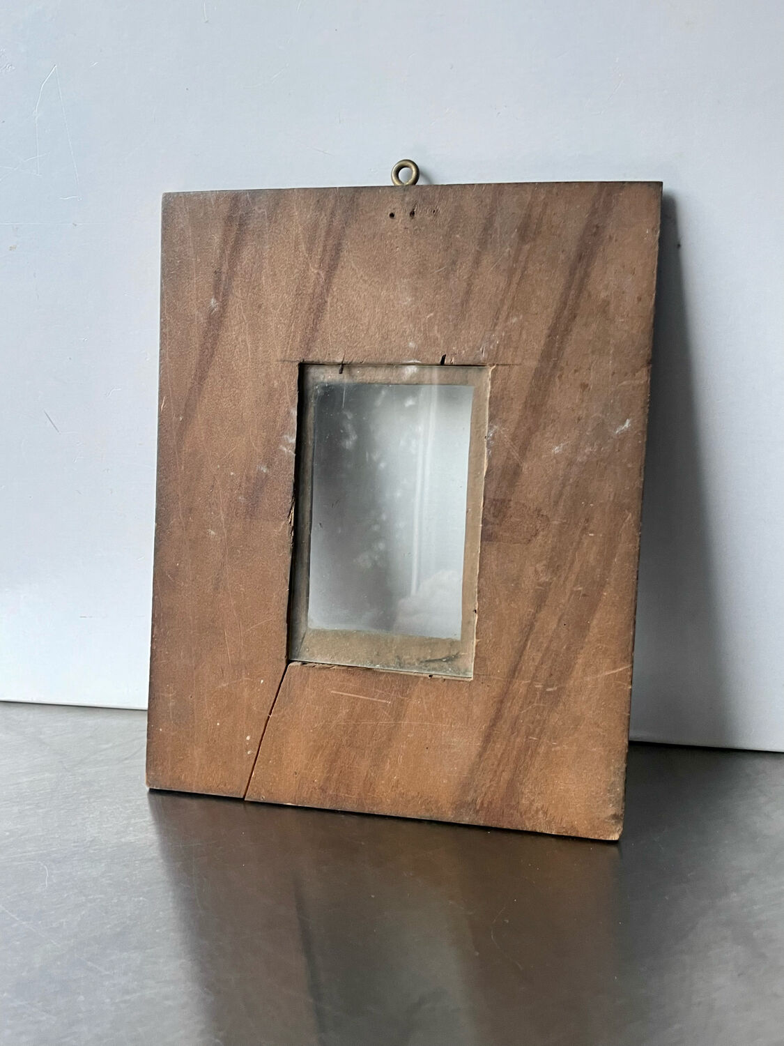 Antique hand carved  frame solid wood  22 cm x 17.5 cm