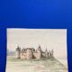 Double-sided watercolor castle landscape