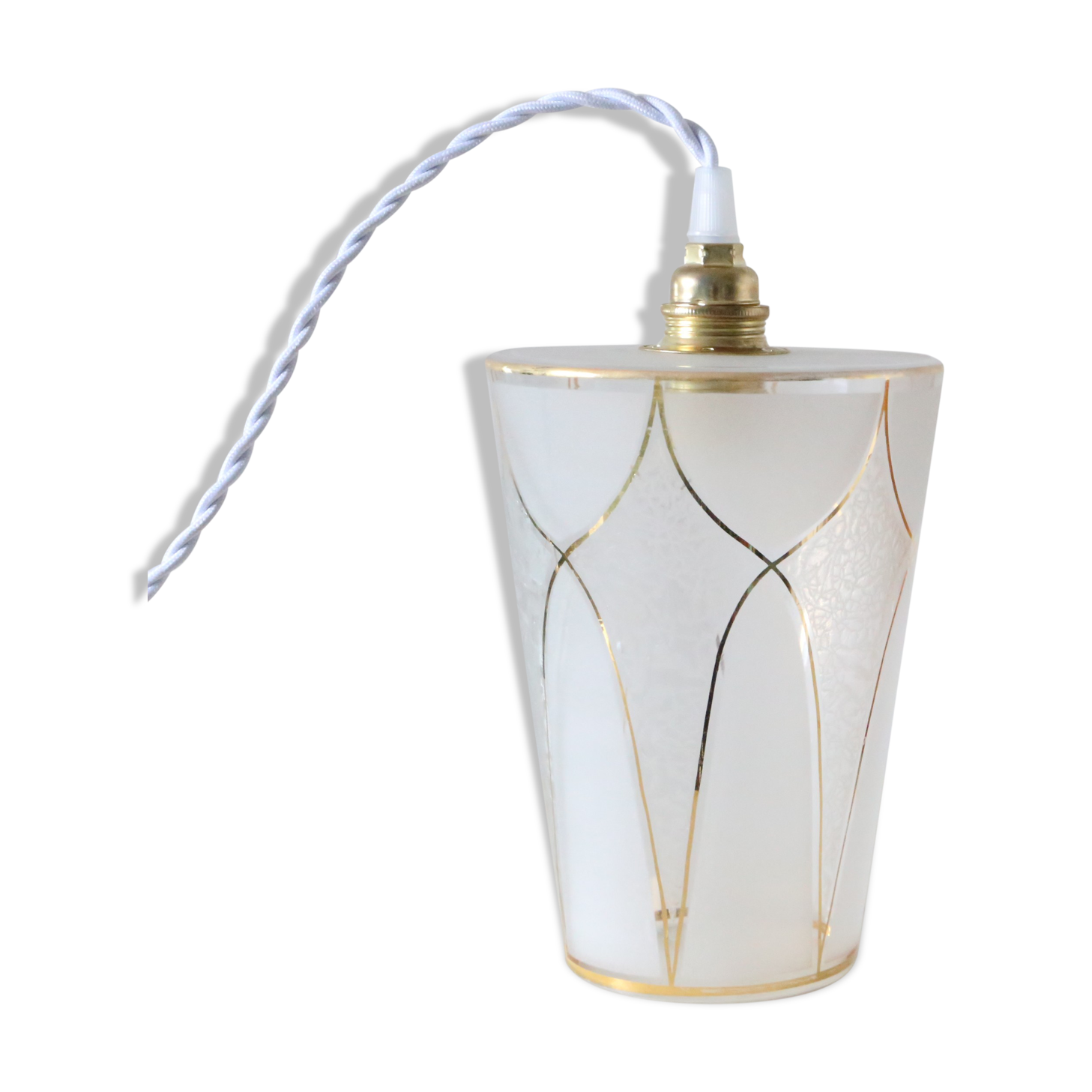 Frosted hanging lamp, vintage